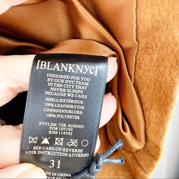NWT Blank NYC Brown Suede Western Leather Skirt Size 31/12 - Picture 7 of 8